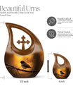 10-inch Sparrow Urn with Cross Drop Design, 