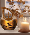 10-inch Sparrow Urn with Cross Drop Design, 