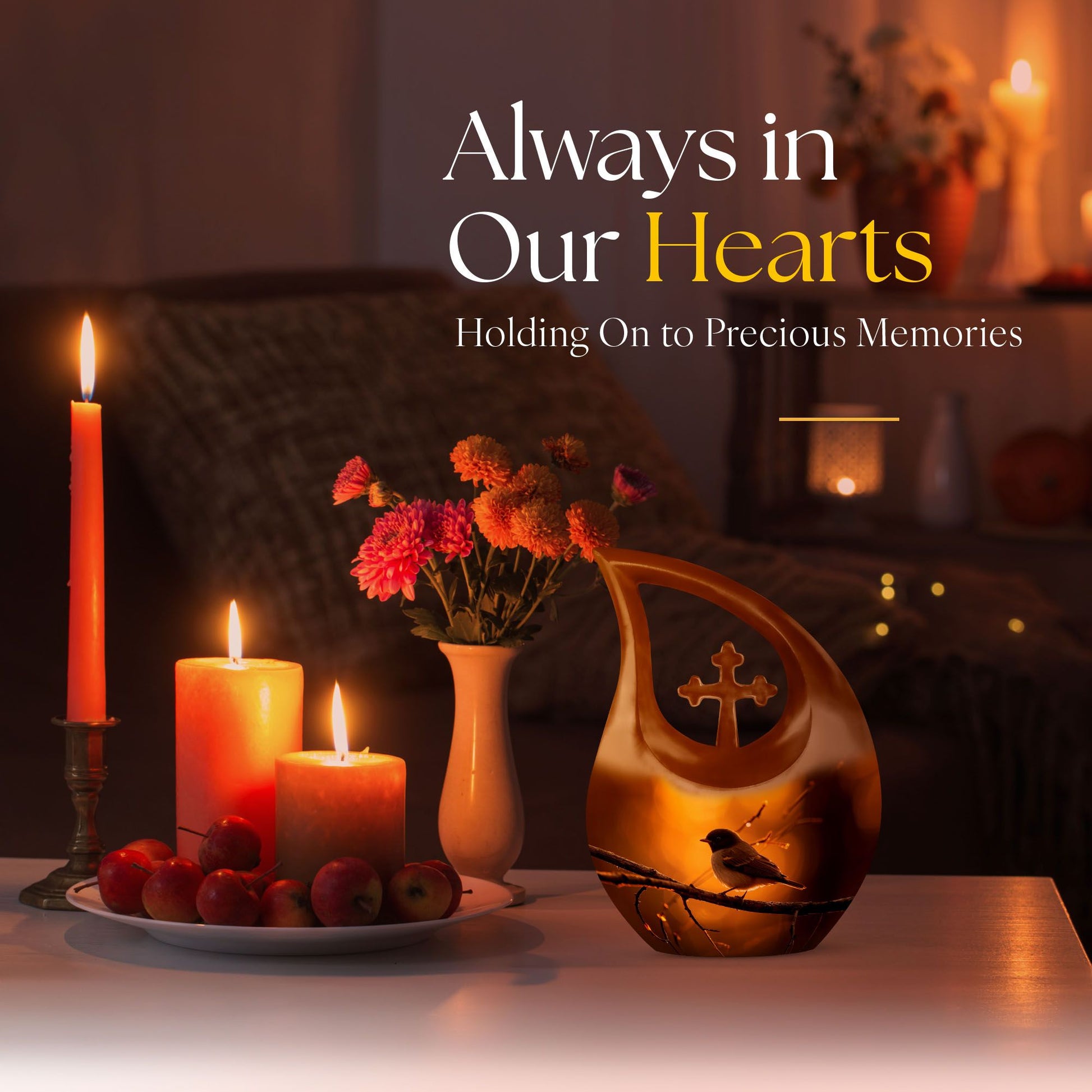 10-inch Sparrow Urn with Cross Drop Design, 