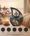 Sparrow-themed Cross Drop Cremation Box, Large Urn