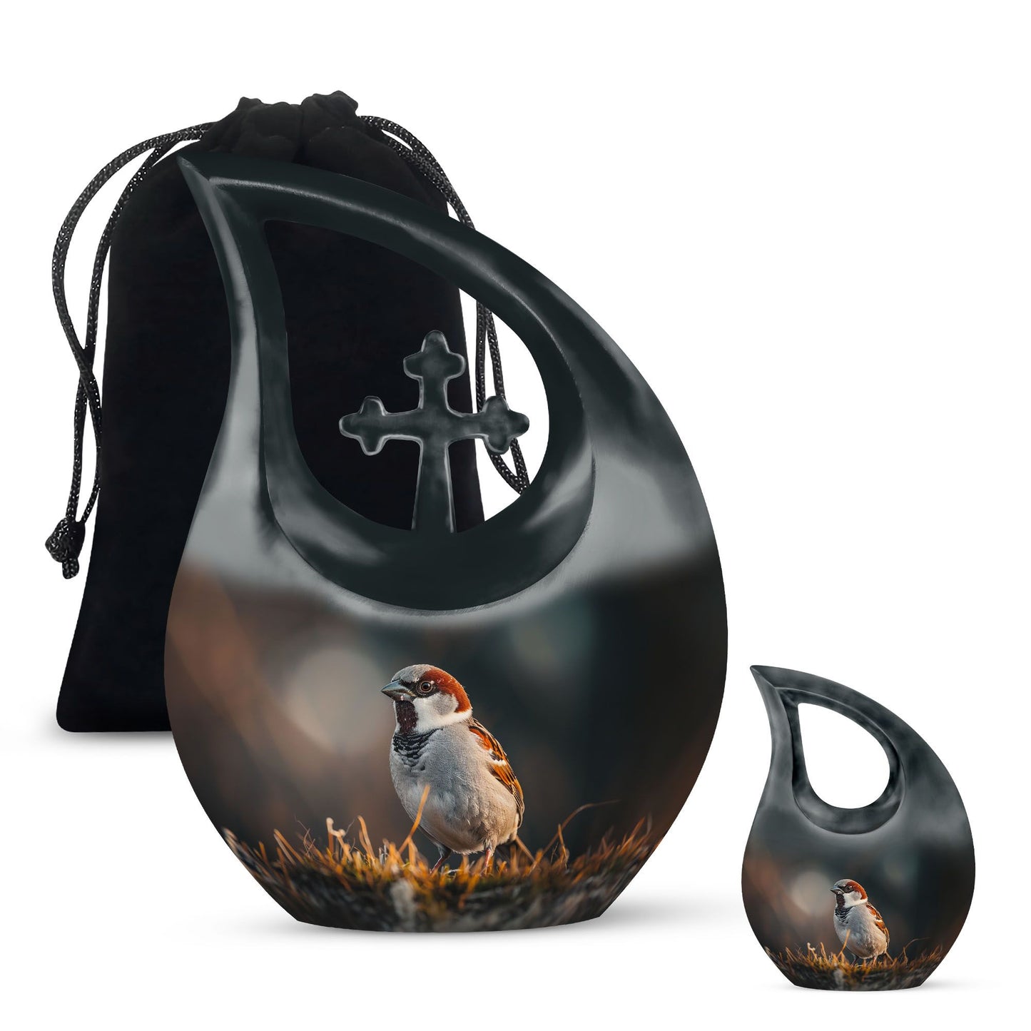 Personalized Bird Keepsake Urn for Adult - 10-inch, 200 cu in - Yatskia