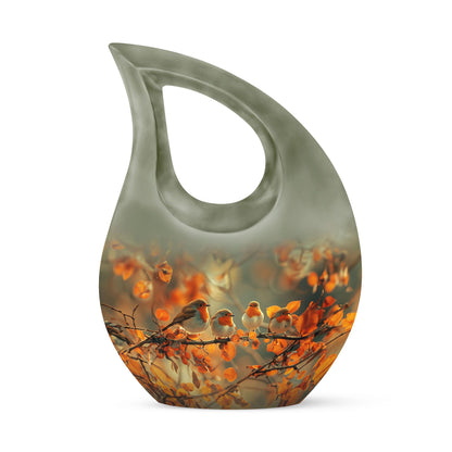 10 Inch Sparrow themed Cross Drop urn 