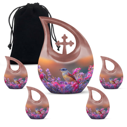 Personalized Bird Cremation Urn for Mom - 10-inch, 200 cu in - Yatskia
