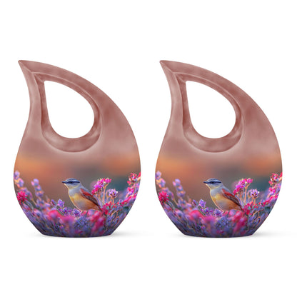 10 inch Cross Drop Sparrow Urn, 