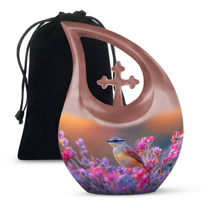 Personalized Bird Cremation Urn for Mom - 10-inch, 200 cu in - Yatskia