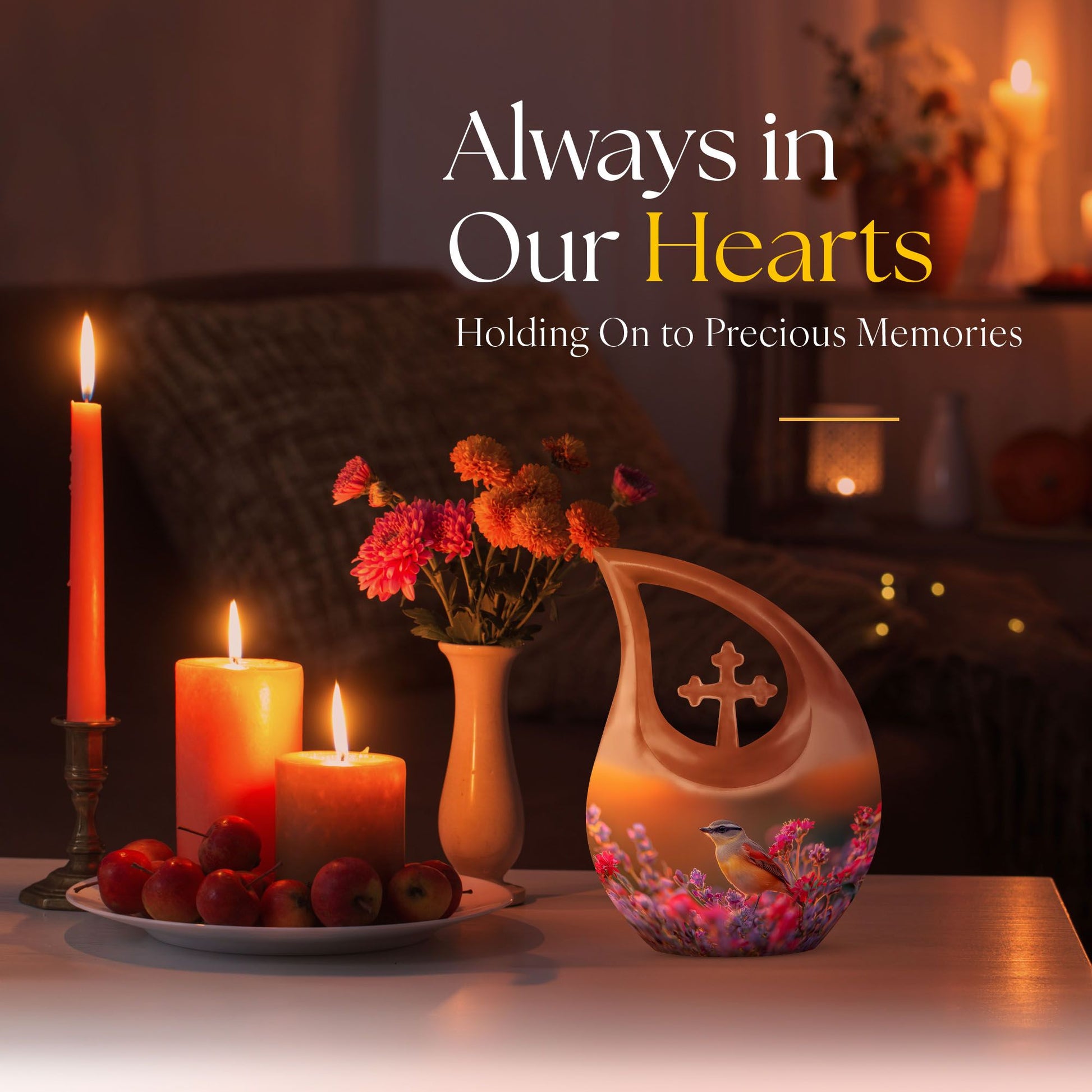 10 inch Cross Drop Sparrow Urn, 