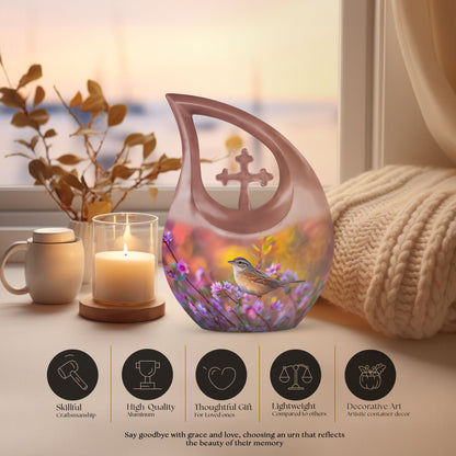 Medium size Sparrow Urn with a 10-inch Cross Drop design 