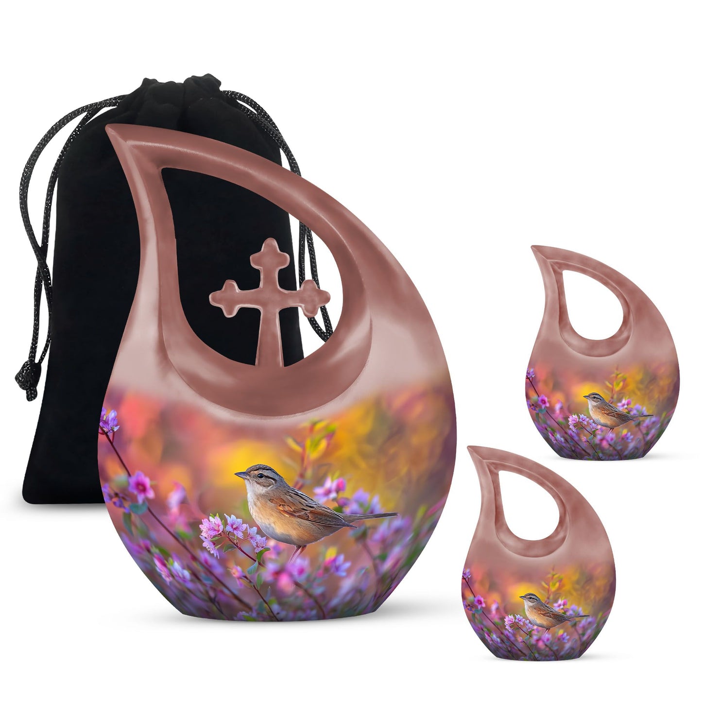 Personalized Bird Cremation Urn for Human Ashes - 10-inch, 200 cu in - Yatskia