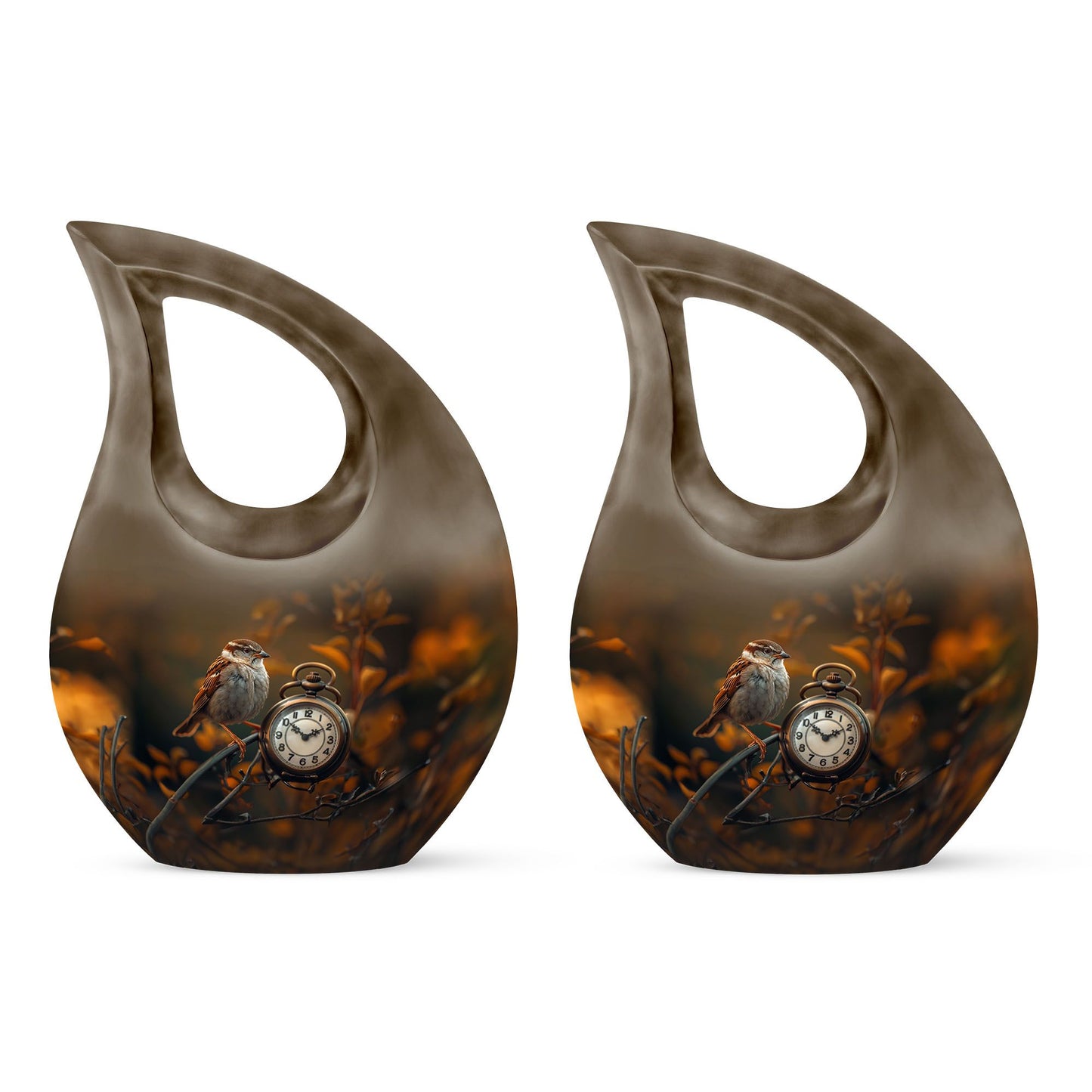 10-inch Sparrow and Cross Drop design custom urn