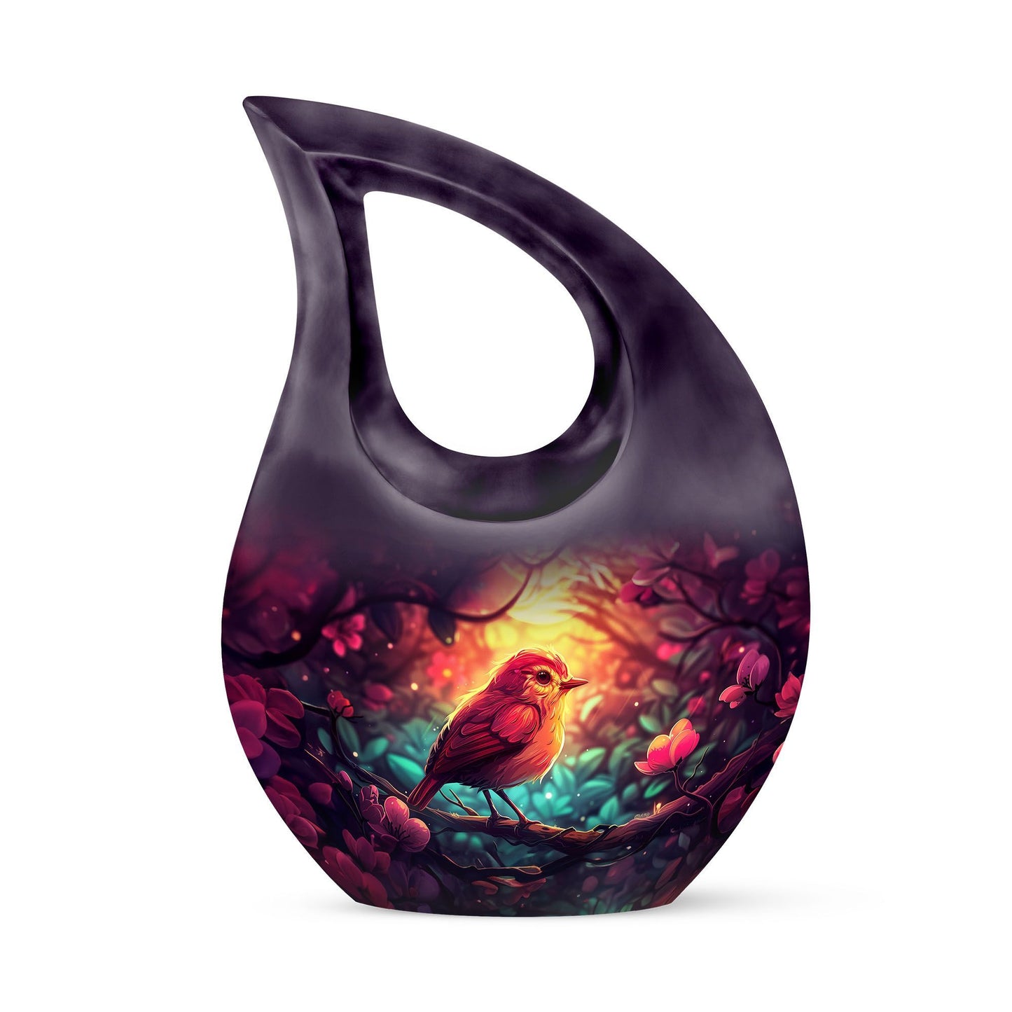 10-inch Sparrow Urn featuring Cross Drop design