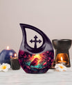 10-inch Sparrow Urn featuring Cross Drop design