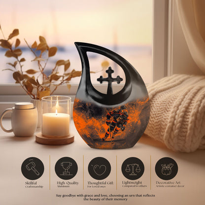10-inch Ice Hockey Themed Extra Large Urn;