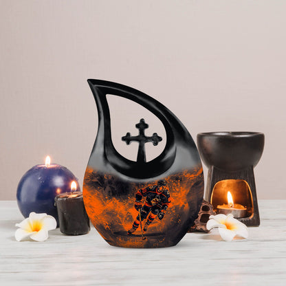 10-inch Ice Hockey Themed Extra Large Urn;
