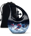 10-inch Ice Hockey Urn, Cross Drop Metal Cremation Urn, 