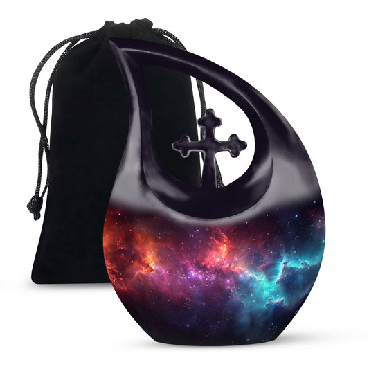 10 inch Nebula Galaxy Urn with Cross Drop Design