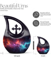 10 inch Nebula Galaxy Urn with Cross Drop Design