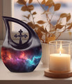 10 inch Nebula Galaxy Urn with Cross Drop Design
