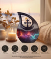 10 inch Nebula Galaxy Urn with Cross Drop Design