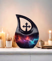 10 inch Nebula Galaxy Urn with Cross Drop Design