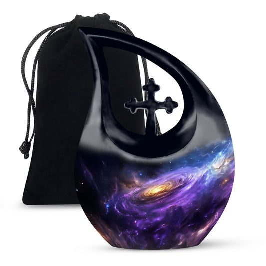 10-inch Nebula Galaxy Urn with Cross Drop design, 