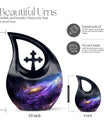 10-inch Nebula Galaxy Urn with Cross Drop design, 
