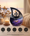 10-inch Nebula Galaxy Urn with Cross Drop design, 