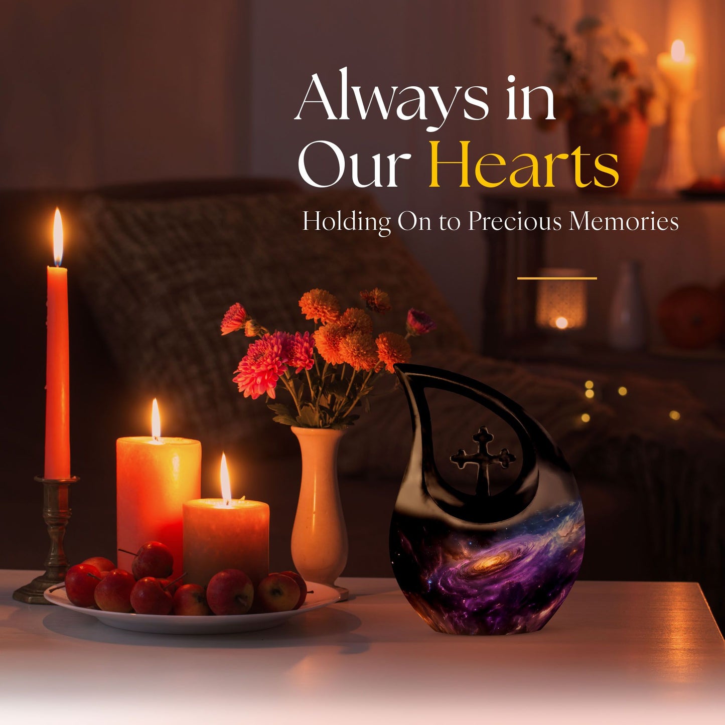 10-inch Nebula Galaxy Urn with Cross Drop design, 