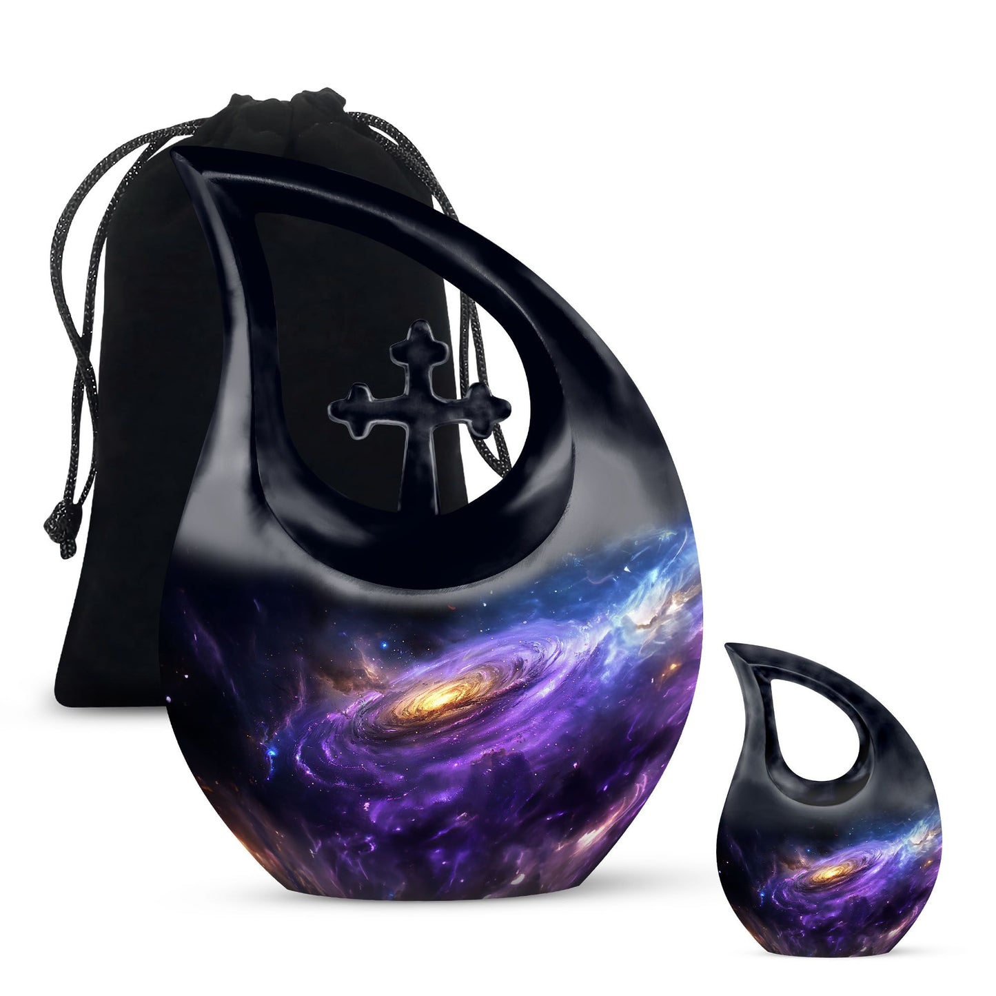 Nebula Galaxy Theme Large Urn With 1 Keepsake Urn