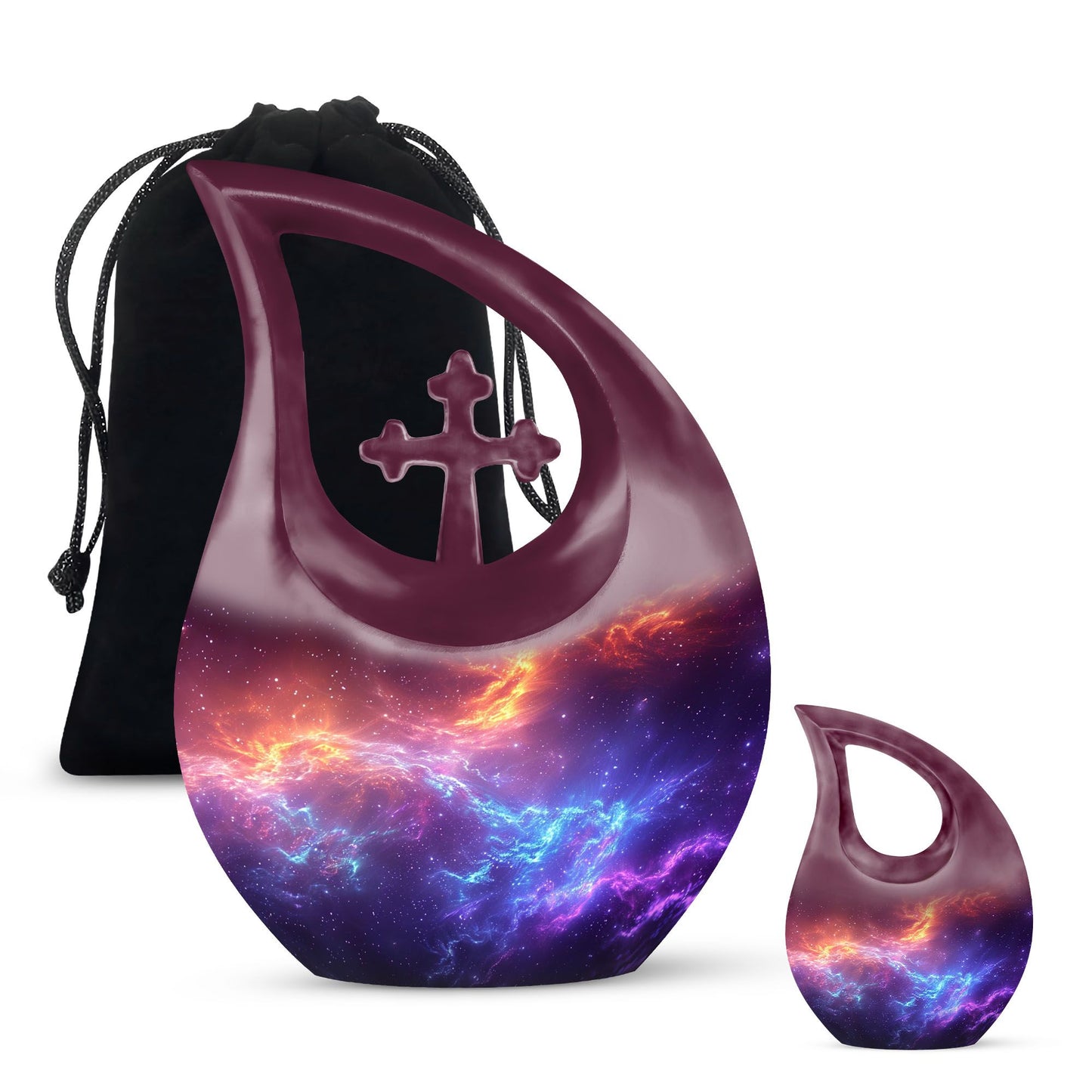 Nebula Galaxy Theme Large Urn With 1 Keepsake Urn