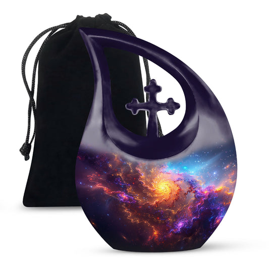Nebula Galaxy Urn, 10-inch Cross Drop design, 
