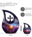 Nebula Galaxy Urn, 10-inch Cross Drop design, 
