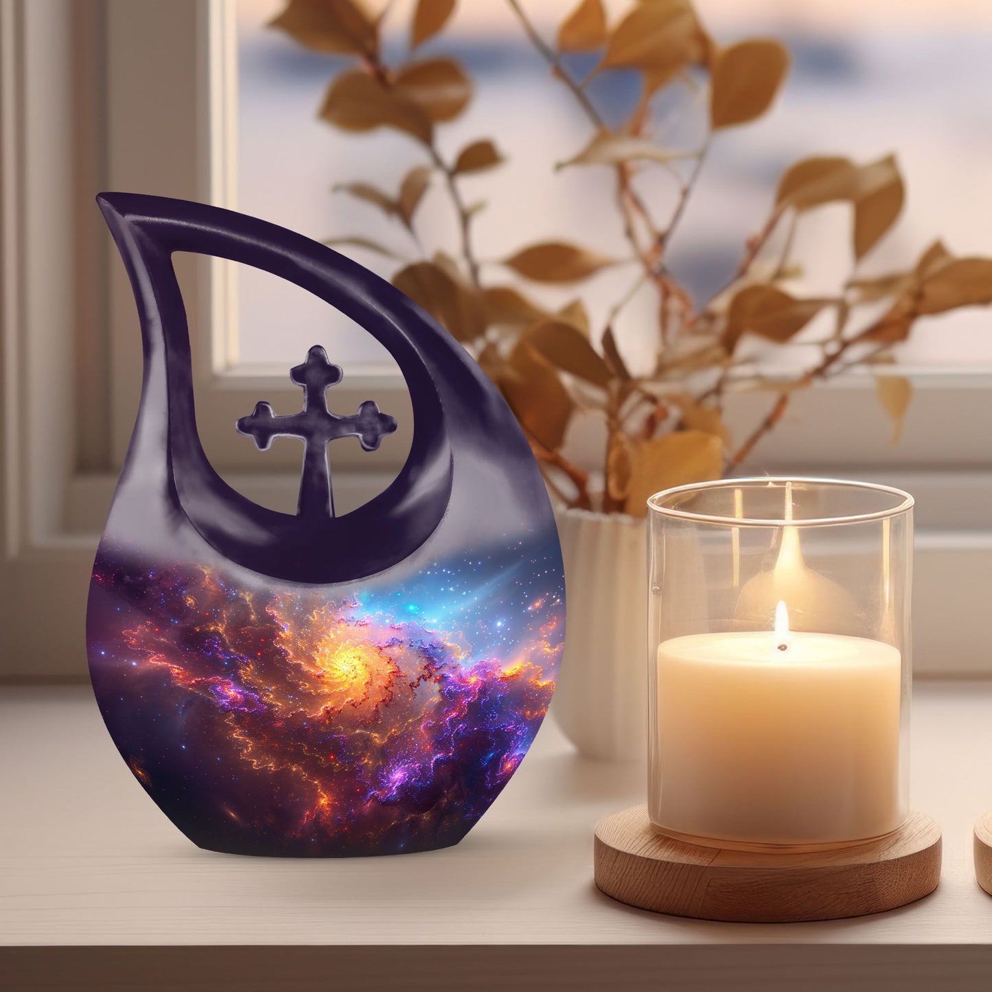 Nebula Galaxy Urn, 10-inch Cross Drop design, 