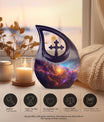 Nebula Galaxy Urn, 10-inch Cross Drop design, 