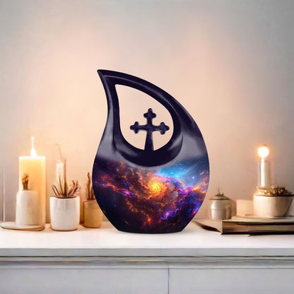 Nebula Galaxy Urn, 10-inch Cross Drop design, 