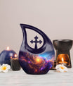 Nebula Galaxy Urn, 10-inch Cross Drop design, 