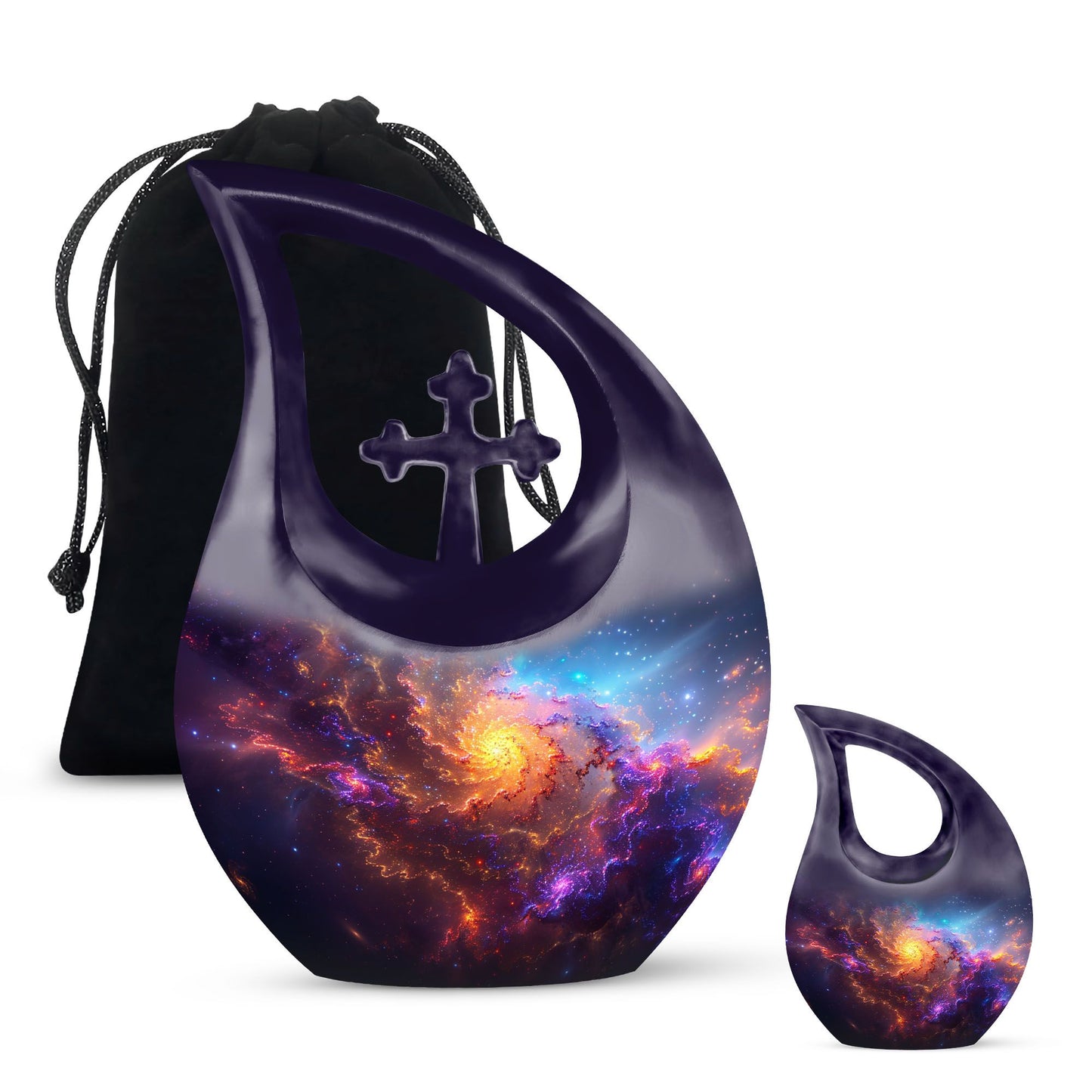 Personalized Galaxy Keepsake Urn for Human Ashes - 10-inch, 200 cu in - Yatskia