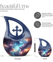 10-inch Nebula Galaxy Urn with Cross Drop design, 
