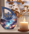 10-inch Nebula Galaxy Urn with Cross Drop design, 