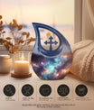 10-inch Nebula Galaxy Urn with Cross Drop design, 