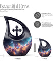 Nebula Galaxy Urn with Cross Drop Design