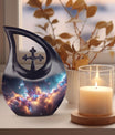 Nebula Galaxy Urn with Cross Drop Design
