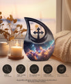 Nebula Galaxy Urn with Cross Drop Design