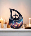 Nebula Galaxy Urn with Cross Drop Design