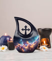 Nebula Galaxy Urn with Cross Drop Design