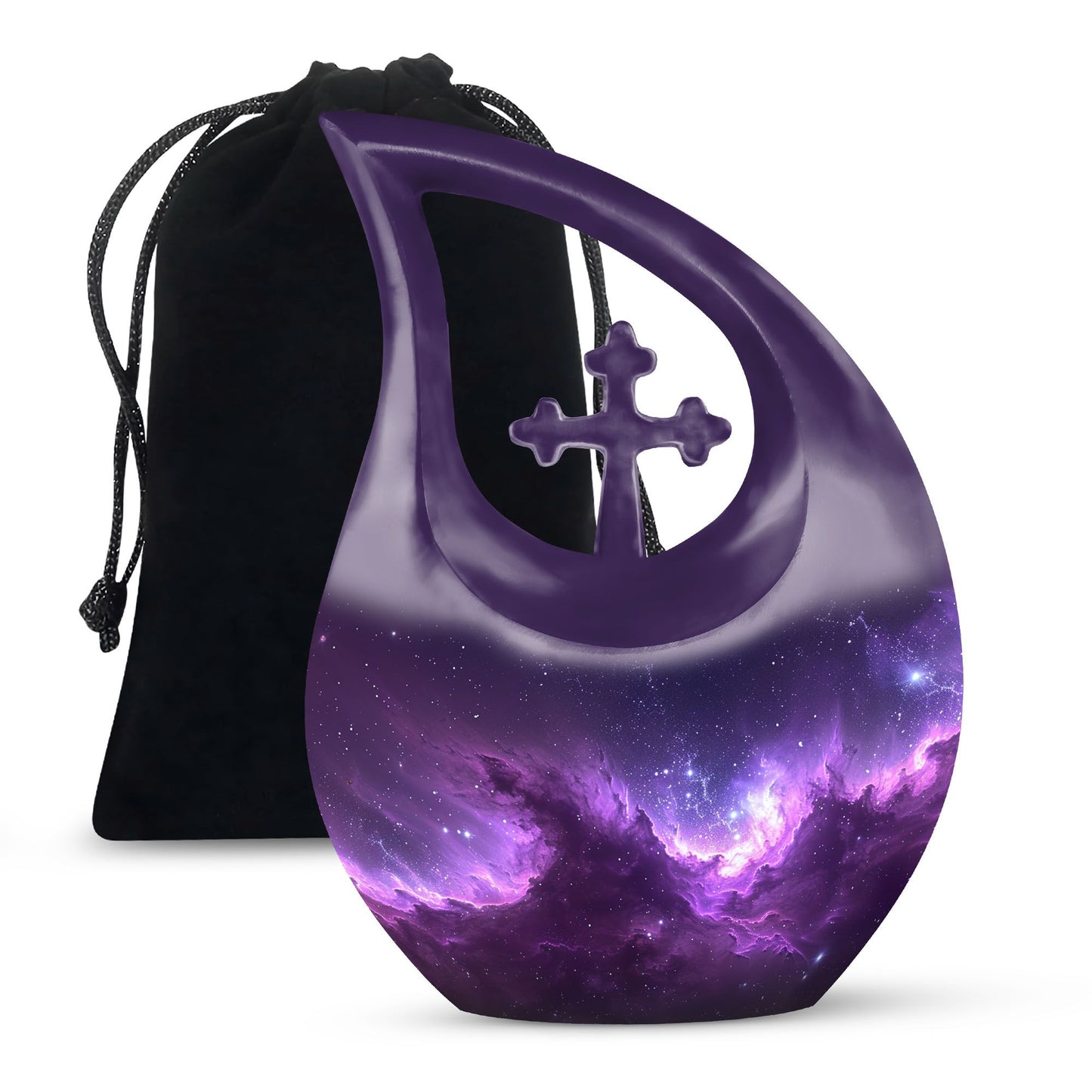 Affordable Nebula Galaxy Urn, Large Cross Drop Design, 