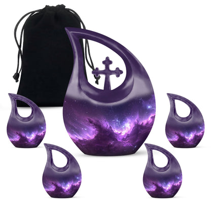 Affordable Nebula Galaxy Urn, Large Cross Drop Design, 
