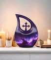 Affordable Nebula Galaxy Urn, Large Cross Drop Design, 