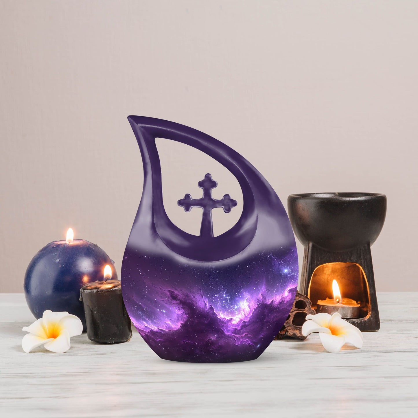 Affordable Nebula Galaxy Urn, Large Cross Drop Design, 