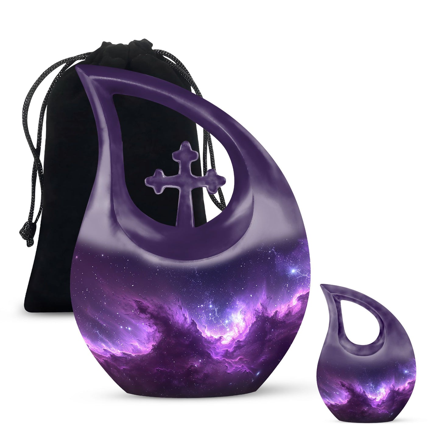 Personalized Galaxy Cremation Urn for Human Ashes - 10-inch, 200 cu in - Yatskia