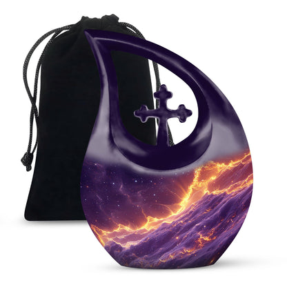 Personalized Galaxy Cremation Urn for Human Ashes - 10-inch, 200 cu in - Yatskia